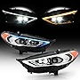 ACANII - For [Halogen w/Signature Lamp Only] 2017-2020 Ford Fusion Sequential Signal Blue Start/White LED DRL Headlights