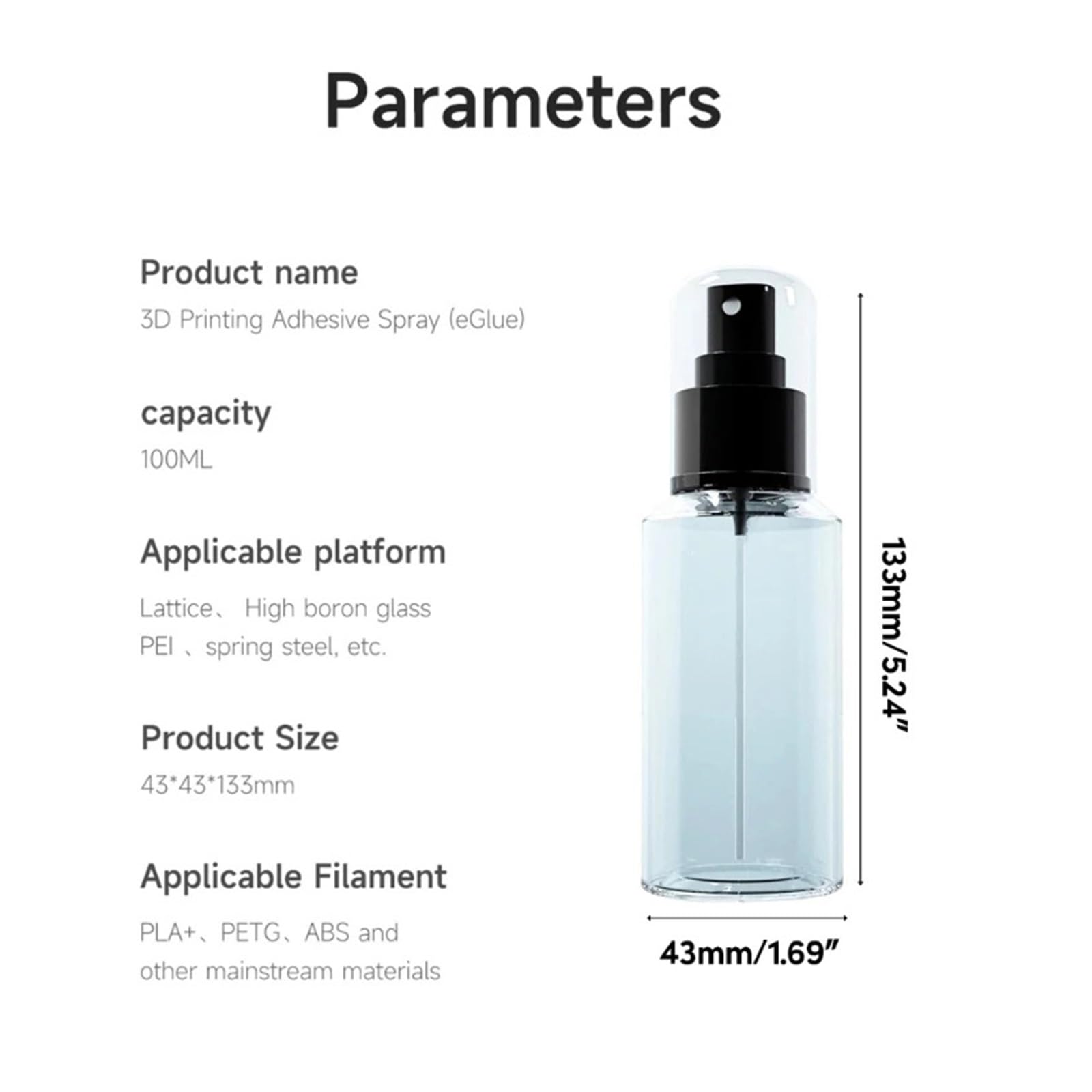 100ml klej w sprayu klej zapobiegający wypaczeniu uniwersalny do drukowania 3D materiały ABS PLA + PETG akcesoria do drukarek część