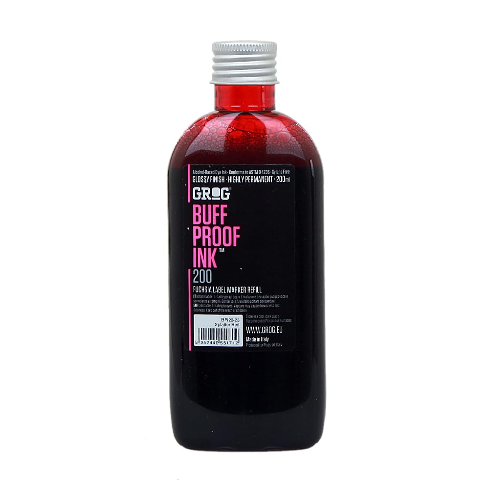 Grog Buff Proof Ink 200ml - Splatter Red