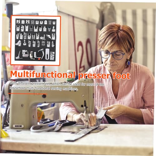 Kit Acier Inoxydable pour Machine à Coudre Domestique avec Boîte d'Accessoires Multifonctions