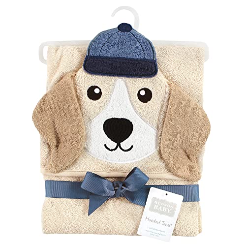 Image of Hudson Baby Unisex Baby Cotton Animal Face Hooded Towel, Baseball Dog, One Size