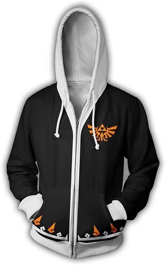 Link Hoodie Cosplay Costume Zipper Jacket Novelty Sweatshirt