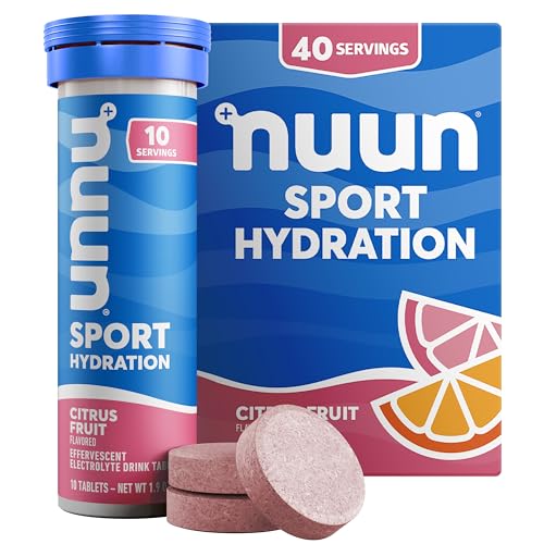Nuun Sport Electrolyte Tablets with Magnesium, Calcium, Potassium, Chloride & Sodium, Gluten Free & Vegan, Citrus Fruit, 4 Pack (40 Servings Total) - image 1