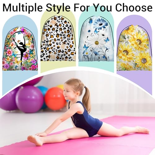 Image of Brown Leopard Ghost Grip Bag for Gymnasts Lightweight Gymnastics Grip Bag Holiday Party Pouch
