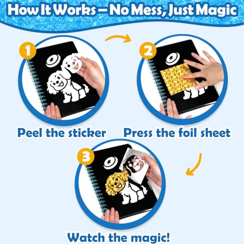 Image of FUNNYB&G Mess-Free Foil Art Craft for Kids Ages 4-10, Kids Birthday Gift