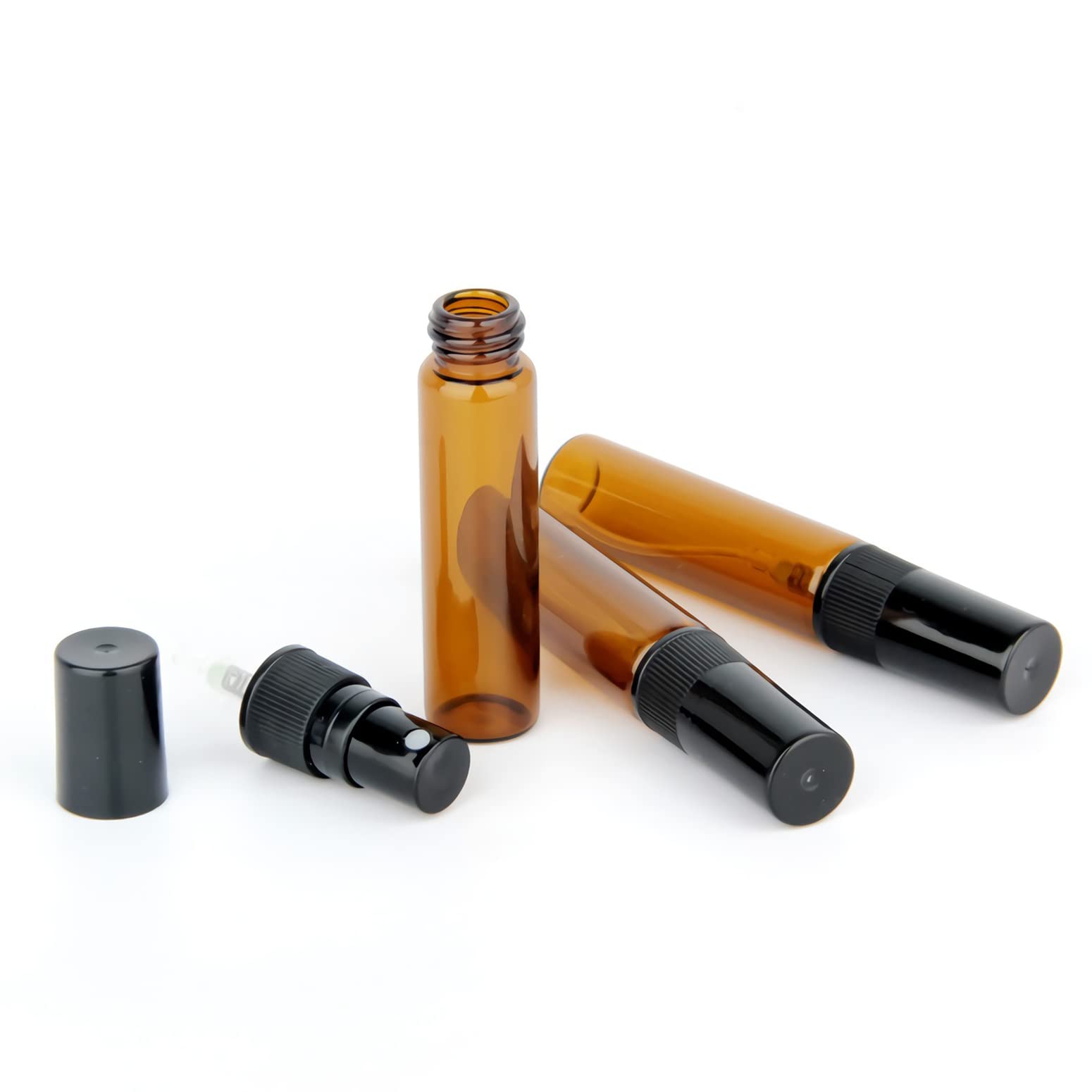 100 Pezzi 2ml Marrone Vetro flacone spray Perfume Porta Profumo in Vetro Flacone Spray per Bottiglia di Profumo, Nebbia Riutilizzabile Portatile, Cosmetica, Viaggio