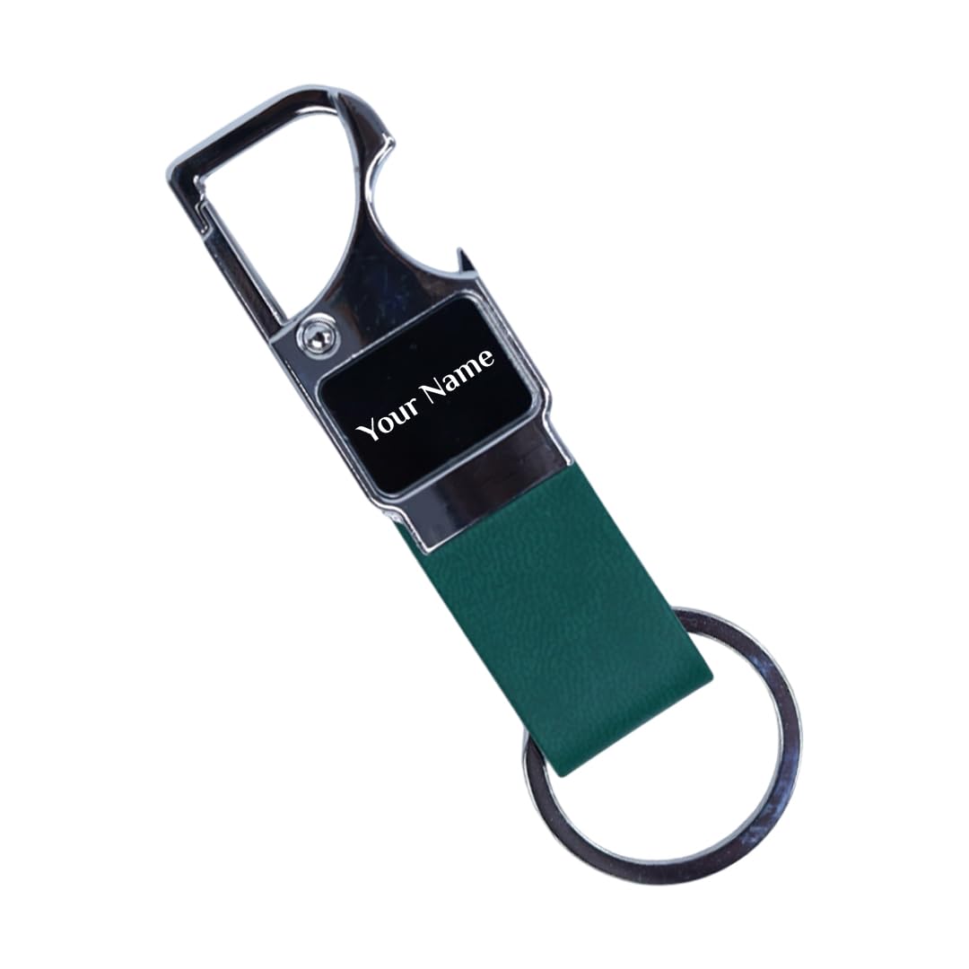 GiftanaPersonalized Keychain with Name Engraved, Metal Key Ring,Trendy Stylish Customized Keychains for Men, Husband, Brother, Dad, Home, Office, Car & Bike, Birthday Gifts, Gift for Employee