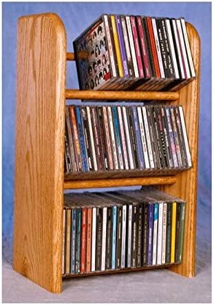 Wood Shed Solid Oak 3 Row Dowel CD Rack Model 304