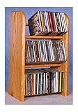 Wood Shed Solid Oak 3 Row Dowel CD Rack Model 304