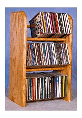 Wood Shed Solid Oak 3 Row Dowel CD Rack Model 304