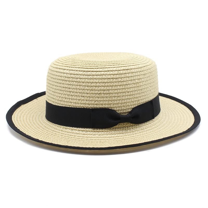 Stylish Black and Tan Women\'s Sun Hats in 3 Colors Roshtia 6 Pcs Women Sun Hat Straw Sun Visor for Women Summer  main image 4