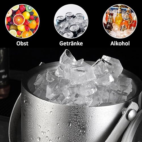 Bac à glaçons rond 2L avec passoire inox pour refroidir les boissons - 8