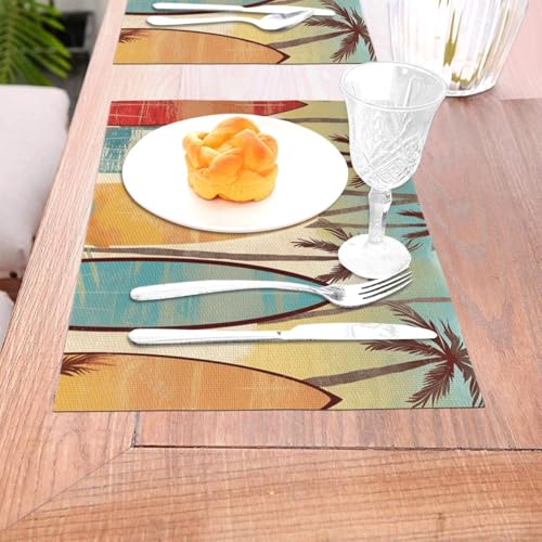 Lot de 4 sets de table cuisine en PVC lavables et tressés - 7