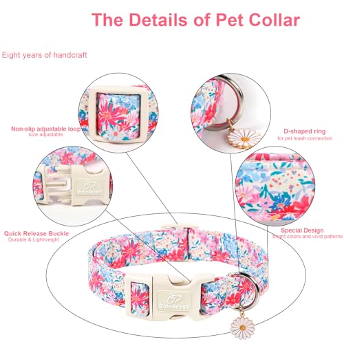 Collar para perro floral ligero ajustable talla S miniatura 3