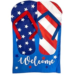 Patrioticflipflopssummerappliquegardenflag125x18briarwoodlane  Urban Country Home Decor Patriotic flip flops summer applique garden flag 125 x 18 briarwood lane  urban country home decor