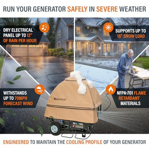 GenTent Generator Running Cover - Universal Kit (Standard, Tan) - for Open Frame Generators - Thumbnail 3