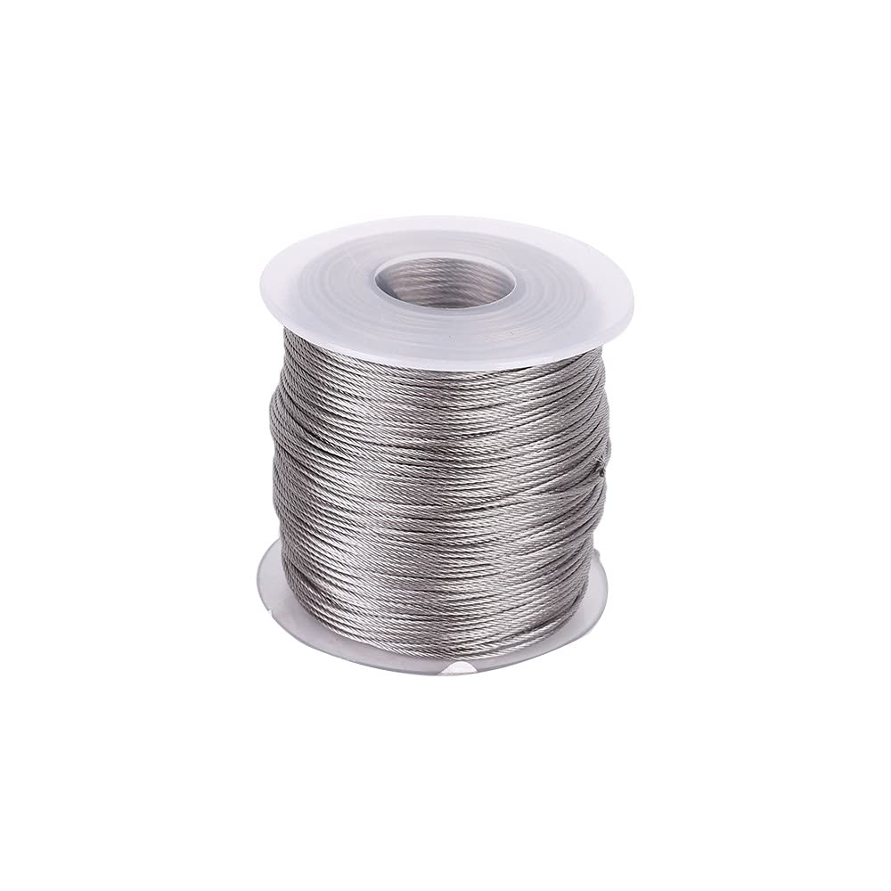 Fil en Acier Inoxydable 304, 100m Bobine de Fil Inox Souple Fil Bijoux en Inox 0,5/0,8/1 mm pour Bijoux Objets Décoratifs ou Art Floral