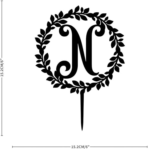 Miniatura 8 de Decoración para tartas con letra I con inicial, flores, hojas de eucalipto, decoración para boda, graduación, decoración decorativa del alfabeto de