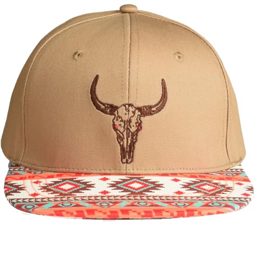 Image of EDTREK Performance Outdoorsman Snapback Truck Hat with Flat Brim - Unique Animal Embroidery