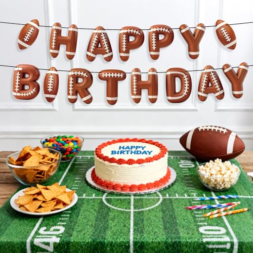 Image of Sport Birthday Banner, 3D Sport Theme Happy Birthday Banner (Football)