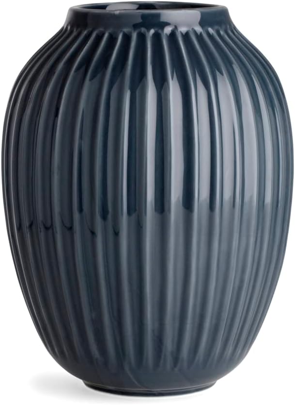 Kahler Hammershoi Vase, Anthracite Grey, 10" H x 7.9" D, Designed by Hans-Christian Bauer, Gift Box Included