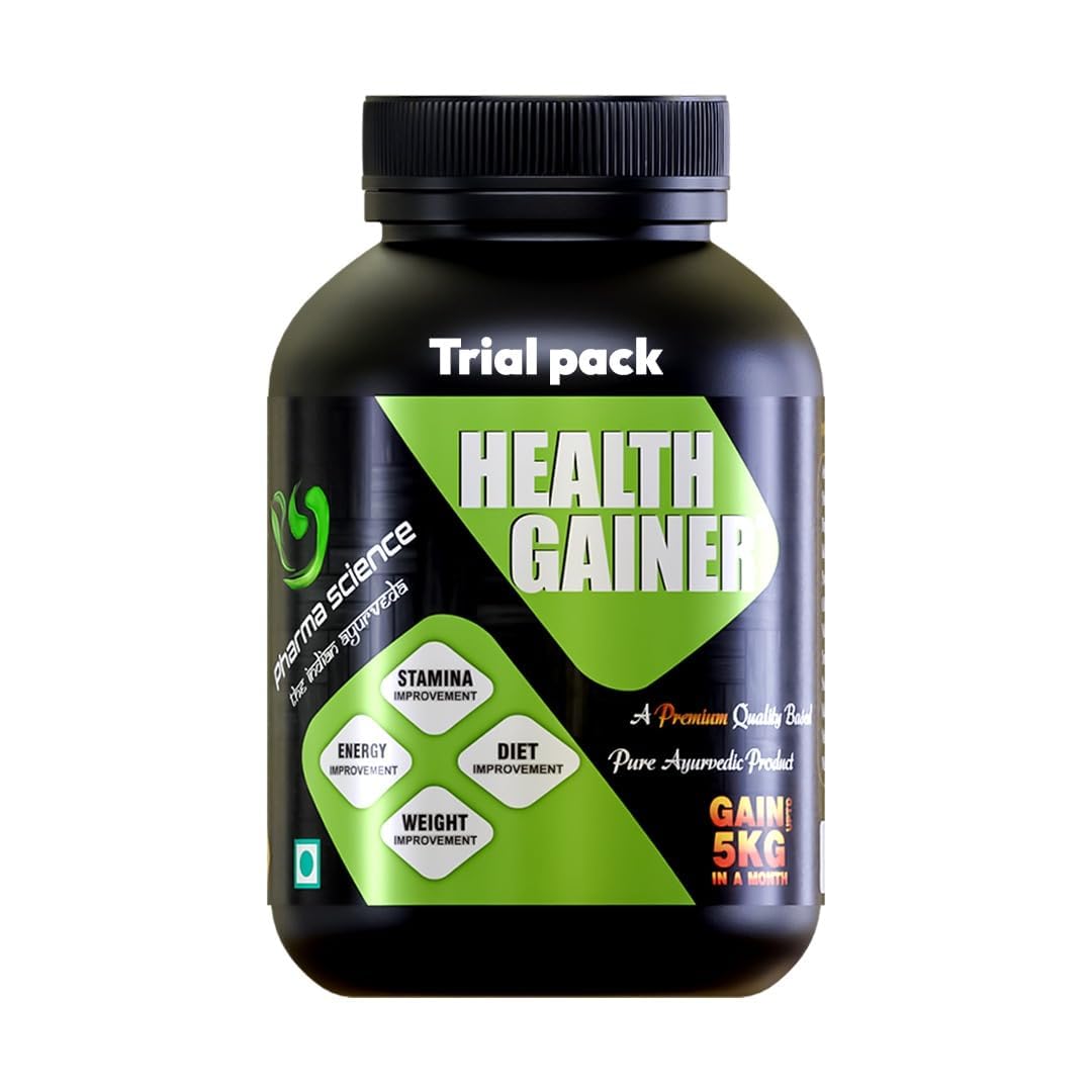 Pharma Science Ayurvedic Weight Gainer Supplement Powder for Men & Women - Increase Stamina, Muscle Mass Bulk & Overall Wellness |Health Gain | High Calories - 60gm Pack Trial Pack-image-26