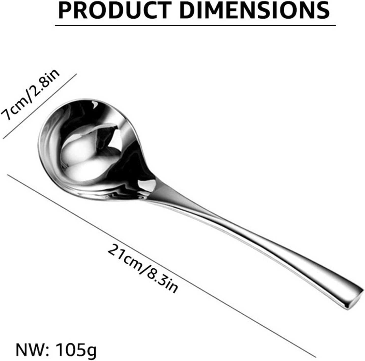 Ladle Premium 2/6PCS Stainless Steel Large Capacity Soup Spoon Ladle Serving Spoon/Dinnerware Soup Ladle (6pcs) (6pcs)