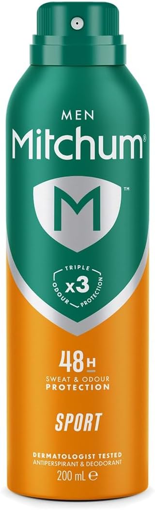 Men Triple Odor Defense 48HR Protection Aerosol Deodorant & Anti-Perspirant, Sport, 200 ml
