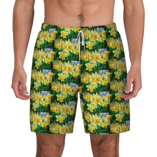 Bañador Daffodil Flower de hombre casual con bolsillos para verano