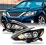AKKON - Fit 2016 2017 2018 Nissan Altima 4-Door Halogen Type Sedan Headlights OE Style Driver + Passenger Black