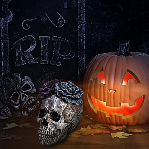 Estatua Calavera Decorativa Halloween Resina 7.25" miniatura 7