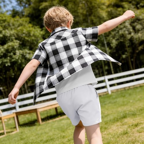 Image of SANGTREE 3 Piece Boy Outfits Short Sleeve Shirt and Shorts Set Beach Vacation Summer Clothes, 3 Months - 9 Years