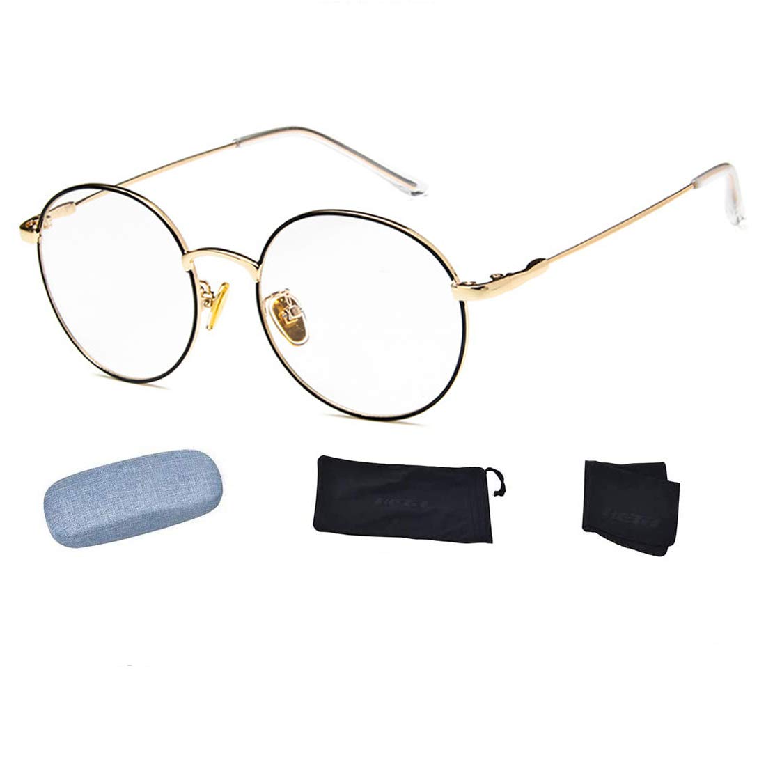 Amazon.co.jp: Antkay ブルーライトカット UVカット 丸メガネ