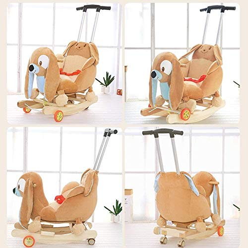 Rocking Horse Hölzerner Schaukeltier Mit Rad & Putter & Sicherheitsgurt, Wippstuhl Innen Im Freien – Bild 4