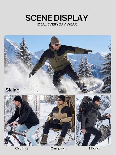 Image of FREE SOLDIER Men's Waterproof Ski Winter Jacket Warm Winter Snow Snowboard Coat with Multi Pockets Detachable Hood