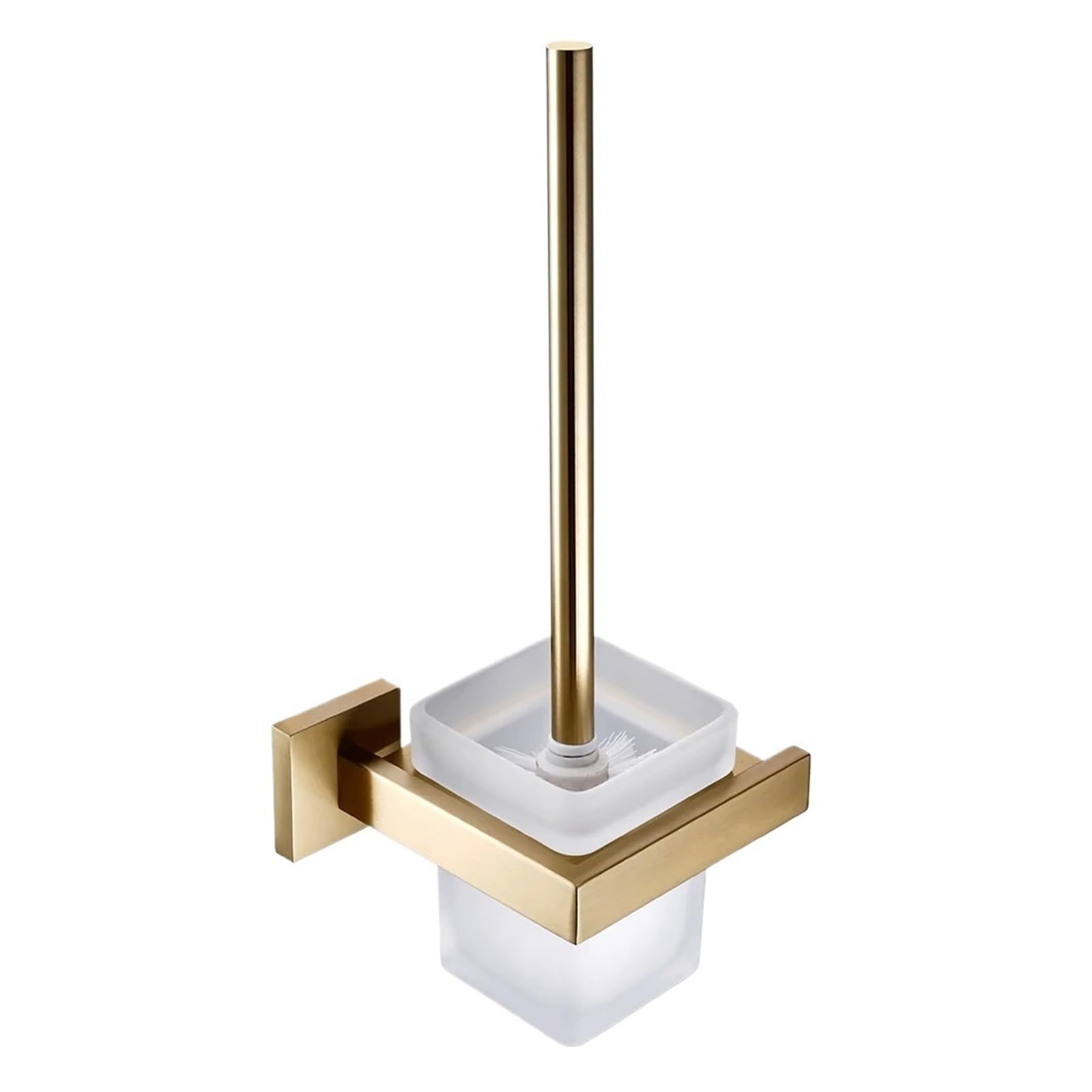 Bathroom Hardware Brushed Gold Bathroom Hardware Wall Mount Toilet Paper Roll Holder Towel Rack Robe Hanger Stainless Steel Accessories Fashionable(Toilet Paper Holder) (Toilet Brush Holder)