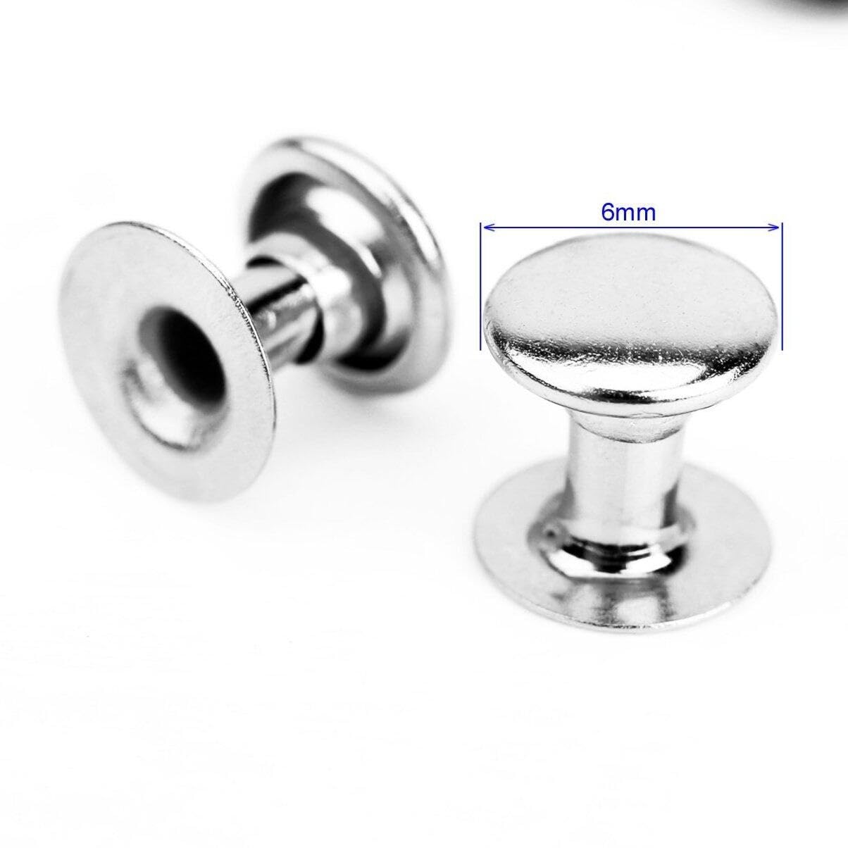 VILLCASE Mushroom Rivets, 100pcs Leather Rivets Buttons for Clothes Studs for Clothing Metal Rivets Apparel Bolt Leather Buttons Repair Tools Kit