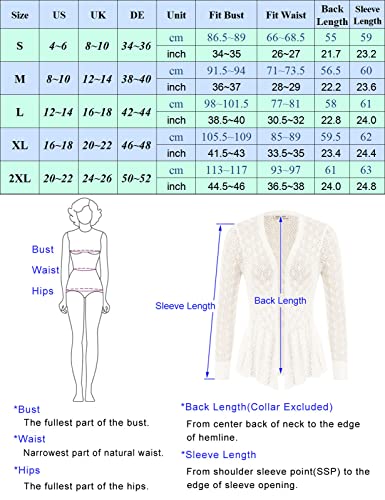 GRACE KARIN Cardigan à manches longues pour femme décontracté col en V ouvert sur le devant élégant pull en tricot creux avec ceinture - vue 5