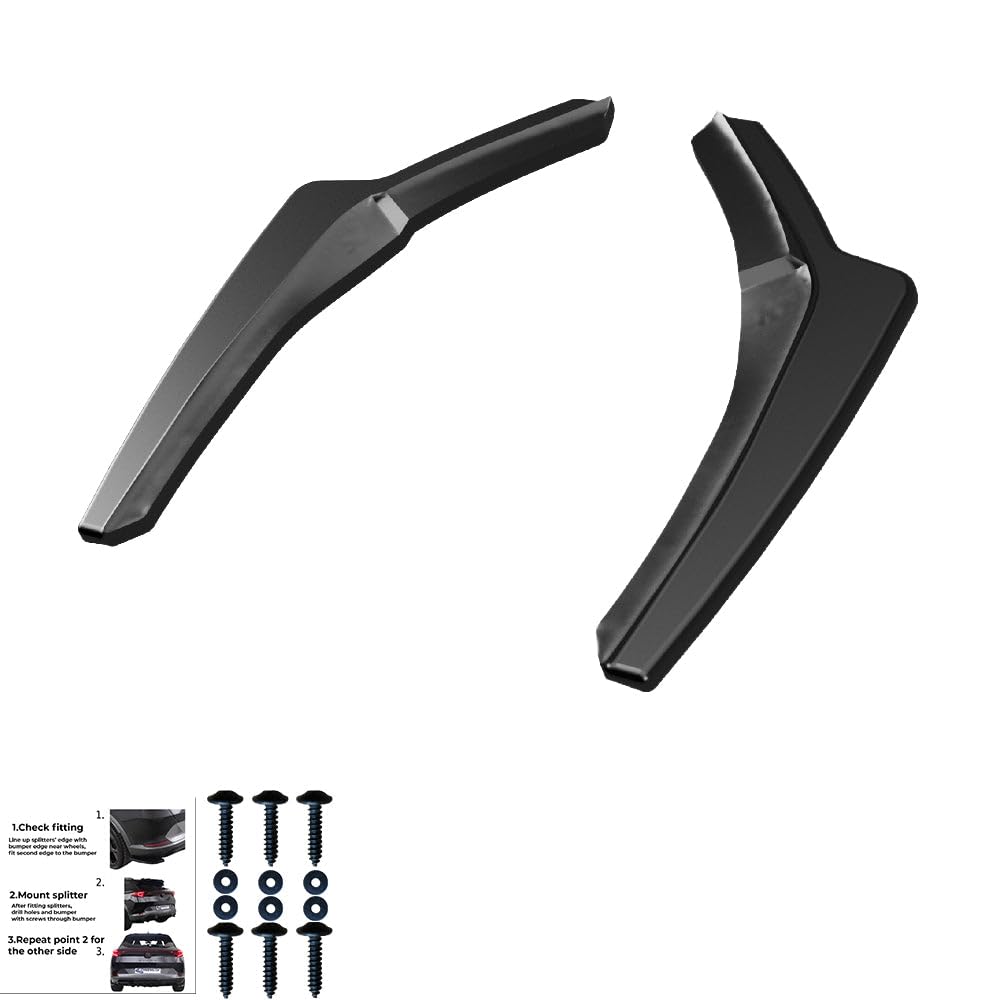 Oneway Jupes de pare-chocs arrière (coins) compatible avec BMW Série 1 F20/F21 M-Power Facelift 2015-2019 - Noir brillant