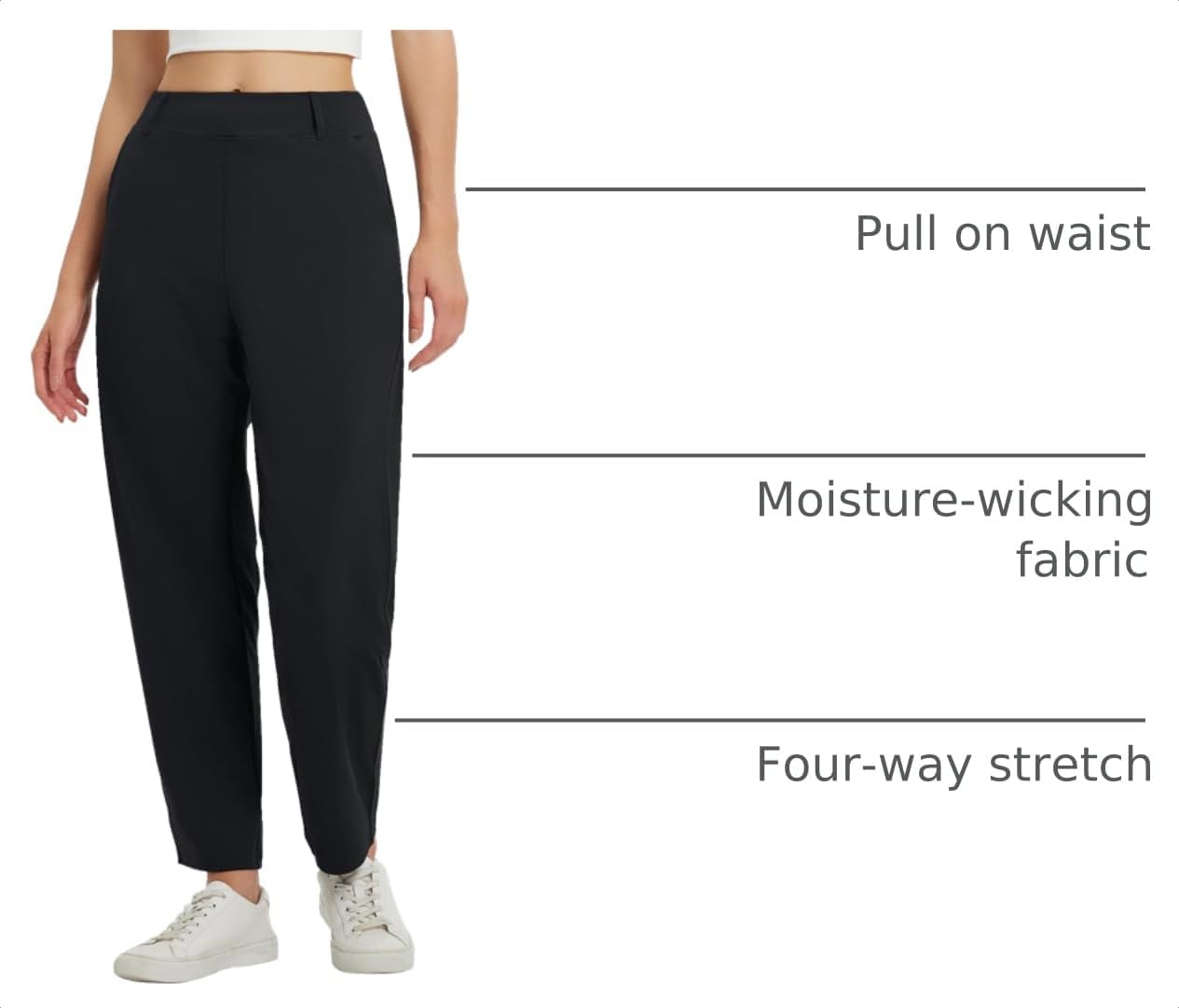 baleaf Womens Ankle Barrel Pants Stretch Travel Pants Petite Work Pants Casual Slacks with Pockets image 4