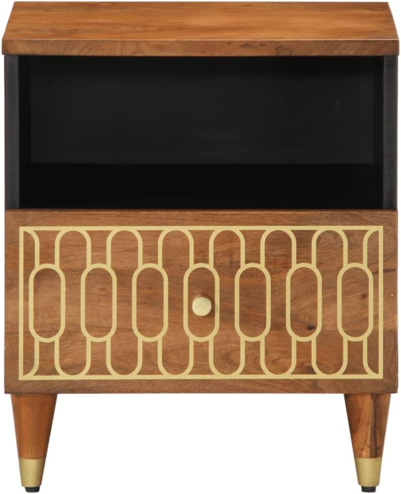 358291 Bedside Tables 40 x 33 x 46 cm Solid Mango Wood Set of 2