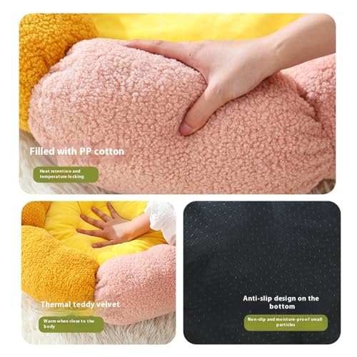 Lit en peluche ellipsoïdale pour chats et petits chiens avec dossier