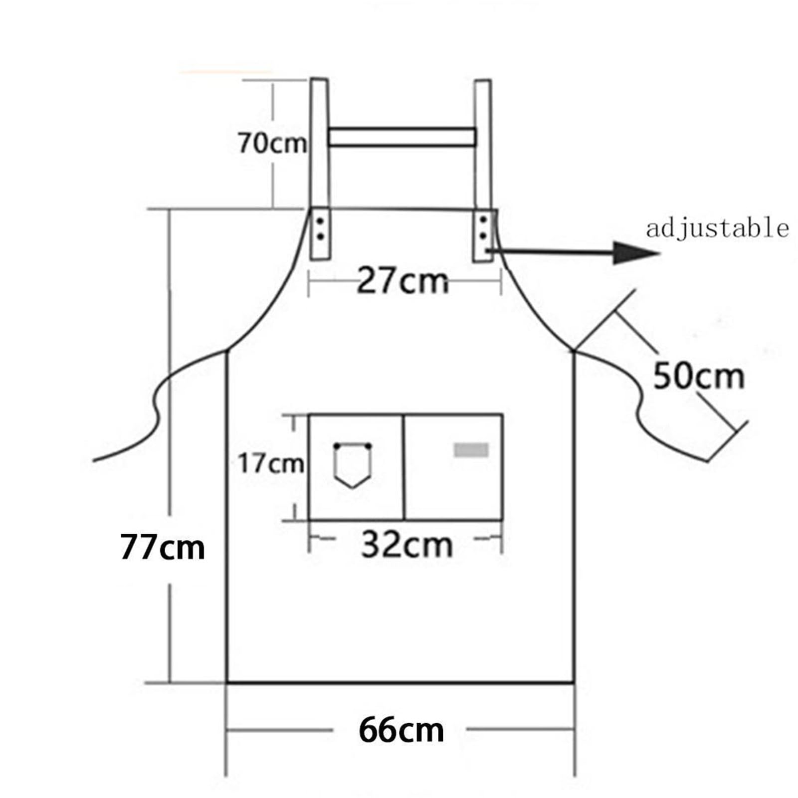 Delantales de cocina con bolsillos, delantal lona impermeable ajustable, monos plegables for el hogar, y jardín, 2 uds Para Hogar