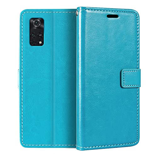 Capa para Xiaomi Poco M4 Pro 4G, capa flip magnética de couro sintético premium com suporte para car