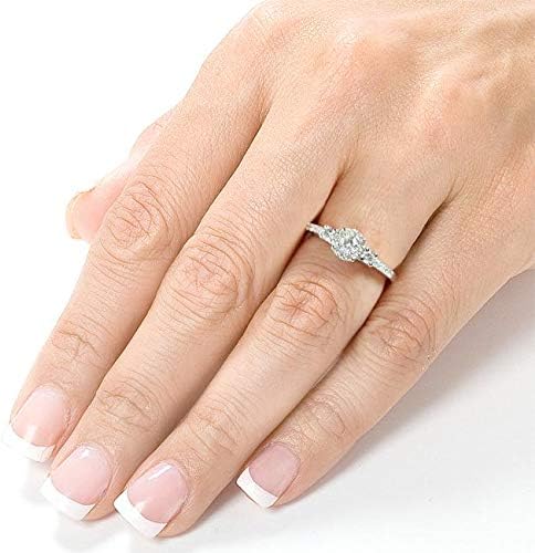 Kobelli Round Brilliant Diamond Engagement Ring 1/2 carat (ctw) in 14K White Gold