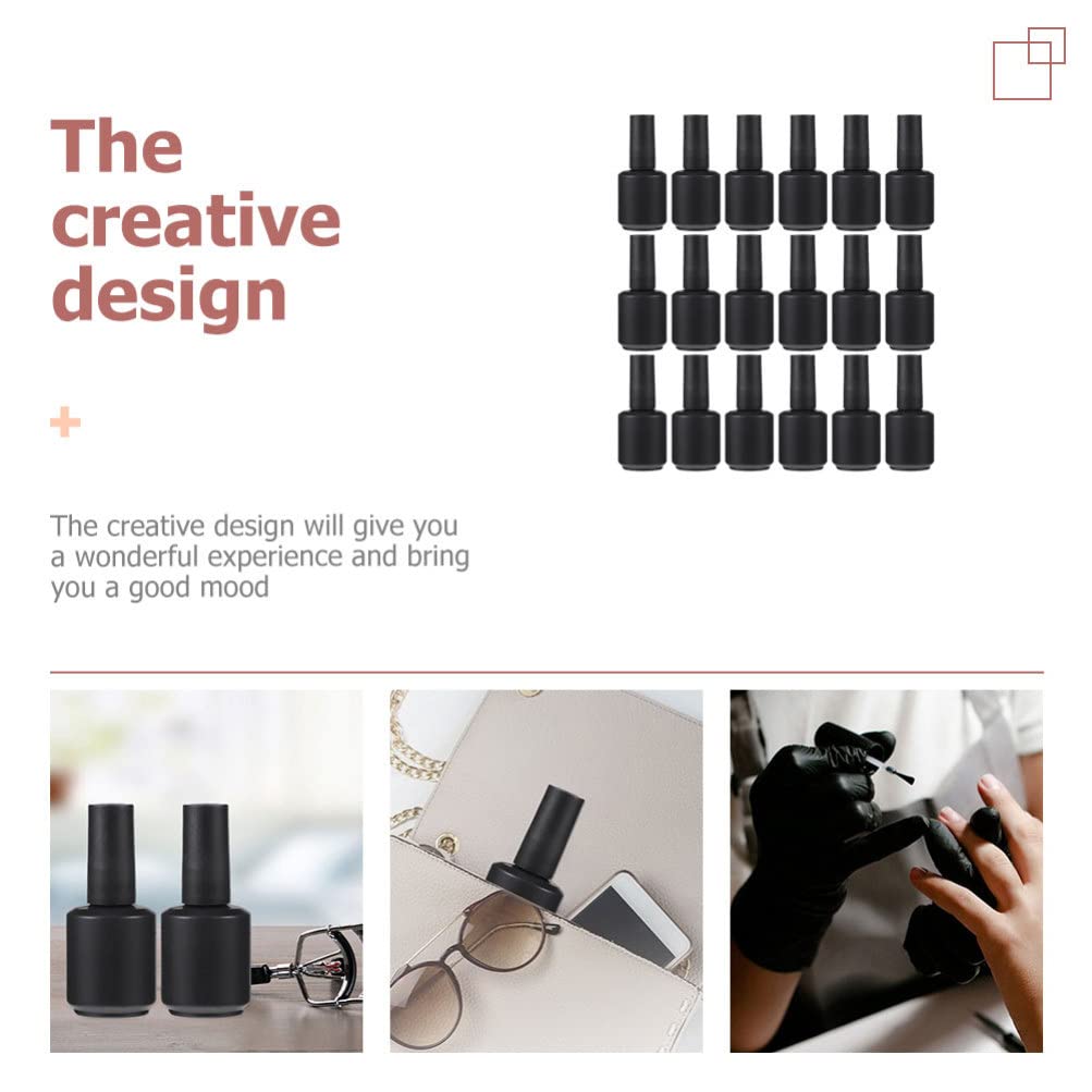 20pcs Glass Nail Polish Bottles with Brush Portable Empty Containers for Nail Gel Storage for Personal and Professional Use Seamless Design