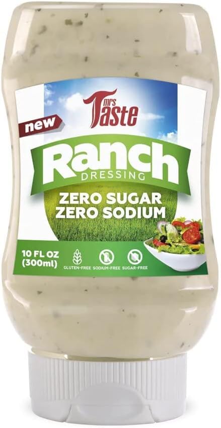 Mrs Taste Sugar Free, Zero Calories, Zero Sodium, Zero Sugar, High Fiber, Keto Friendly, Paleo Friendly, Ketchup and Sauces, (SALAD DRESSING RANCH)