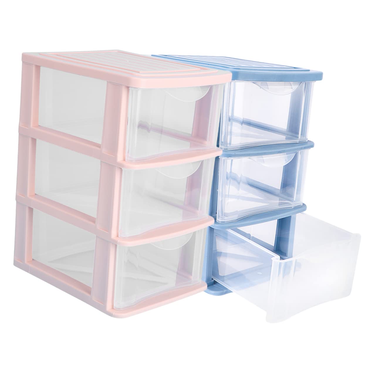 Boîtes de rangement de bureau en lot de 2 pour organiser le maquillage à la maison