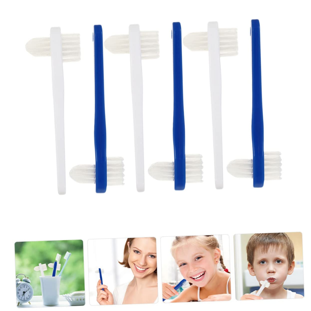 30pezzi Spazzolino Per Falso Spazzolini Per Orale Adulti Denture e Naturali Design e Portatile
