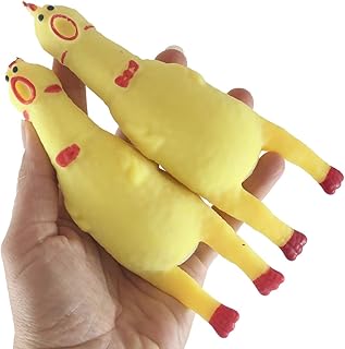 2 Stretchy Chicken Crushed Bead Sand Filled - Rubber Chicken Look Alike Lover Sensory Fidget Toy Weighted